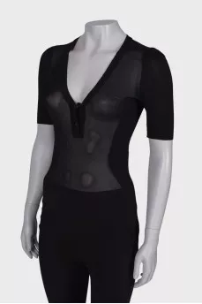 Black V-neck T-shirt