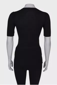 Black V-neck T-shirt
