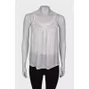 White pleated top