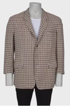 Men's jacket with houndstooth print