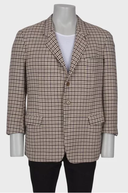 Men's jacket with houndstooth print