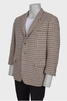 Men's jacket with houndstooth print