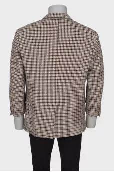 Men's jacket with houndstooth print