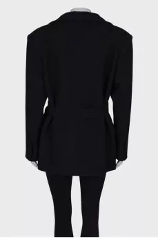 Wool jacket with belt