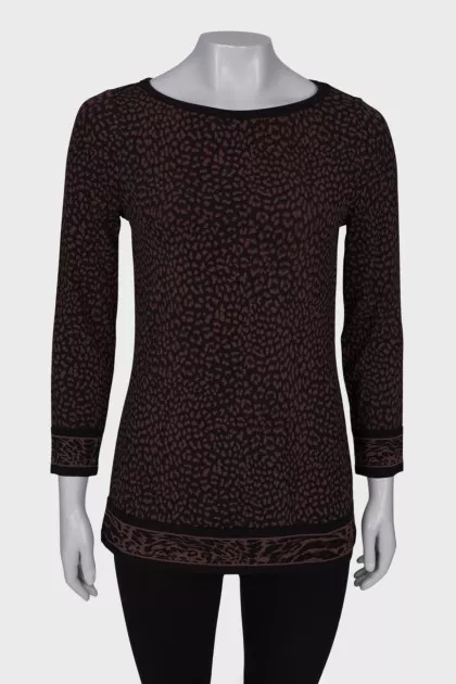 Jumper with leopard print