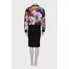 Suit with a skirt, with a floral print