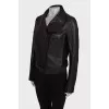 Leather jacket with belt