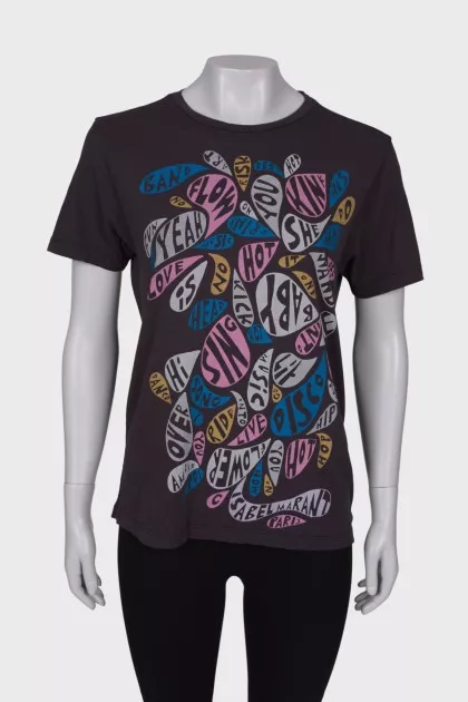 Gray printed T-shirt