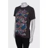 Gray printed T-shirt