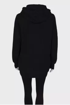 Long embroidered hoodie