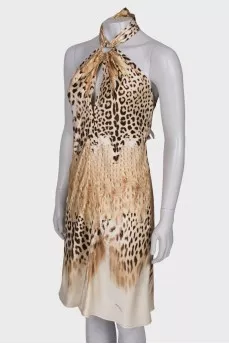 Silk dress in leopard print