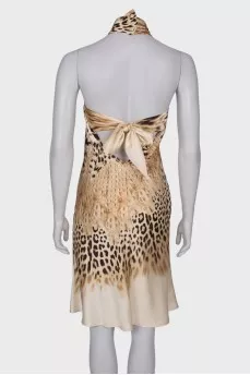 Silk dress in leopard print