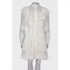 Lace white dress with ruffles