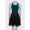Two tone dress with embellished hem