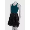 Two tone dress with embellished hem