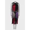 Straight-cut dress with fringes