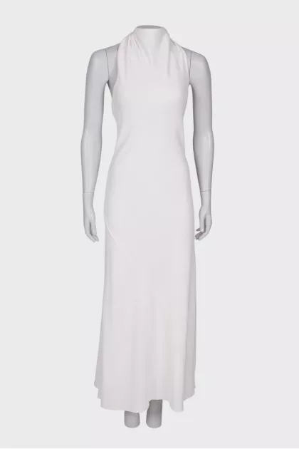 White dress drawstring closure
