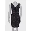 Dress with embroidered pattern with tag