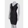 Dress with embroidered pattern with tag