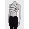 Striped top with brand logo
