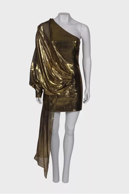 Metallic silk dress