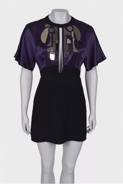 Two-tone dress with decor