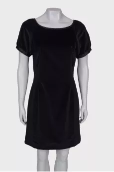 Velor dress with lace