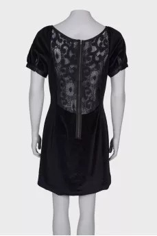Velor dress with lace