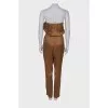 Light brown silk jumpsuit