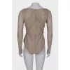 Silver draped bodysuit 