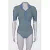Blue patterned bodysuit