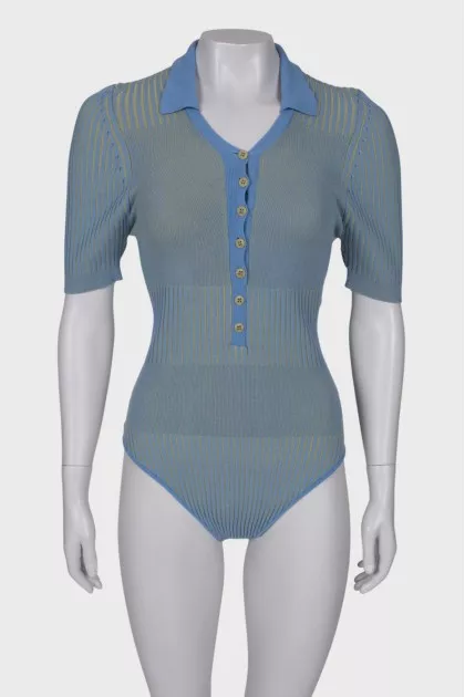 Blue patterned bodysuit