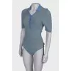 Blue patterned bodysuit
