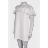 Mini dress with openwork sleeves