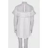 Mini dress with openwork sleeves