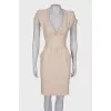 Beige V-neck dress 