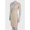 Beige V-neck dress 