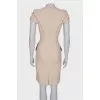 Beige V-neck dress 