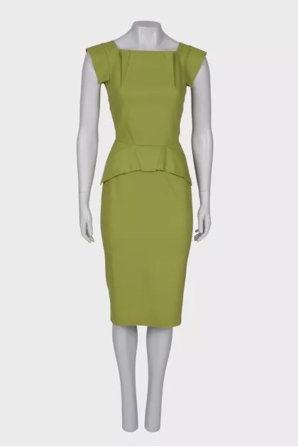 Green wool dress