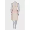 Beige dress with openwork top