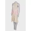 Beige dress with openwork top