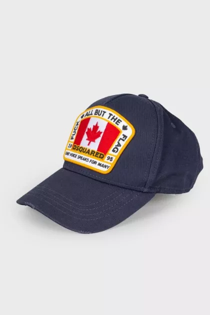 Men's dark blue cap with a patch