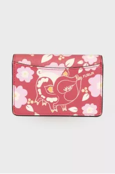 Printed leather wallet