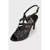 Leather sandals with gold hardware
