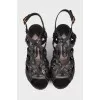 Leather sandals with gold hardware