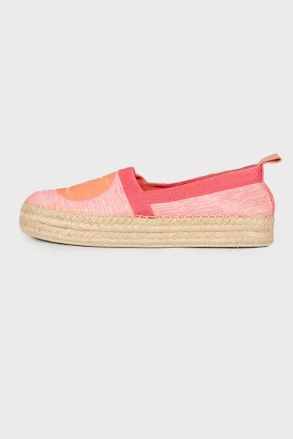 Textile espadrilles with brand logo