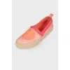 Textile espadrilles with brand logo