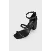 Black leather sandals