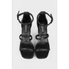 Black leather sandals