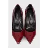 Maroon patent leather shoes